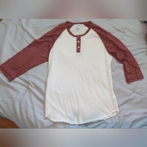 Mens Raglan Baseball Tee - White and Red Alternative Apparel